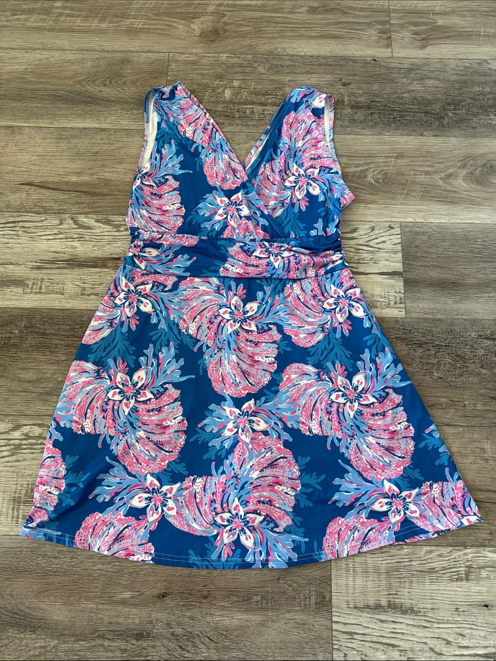 Floral V-Neck Blue & Pink Sundress